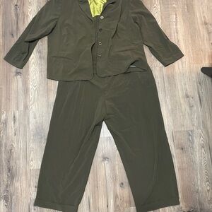 Danny & Nicole Olive Green Blazer and Pants Set